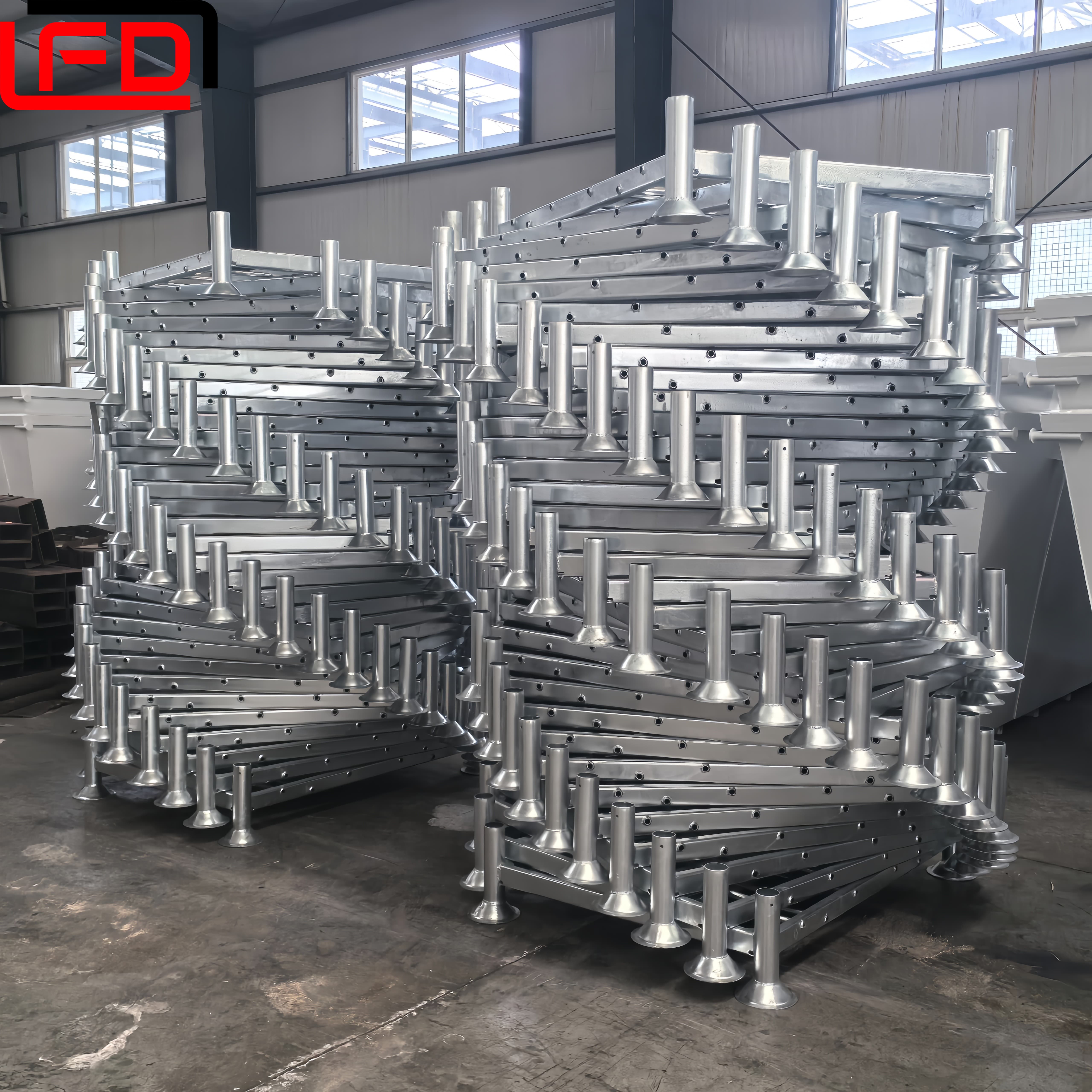 Dip Galvanized Industrial Storage Logistic Equipment Pallet Rack Warehouse Stackable Post Pallet Metal Pallet