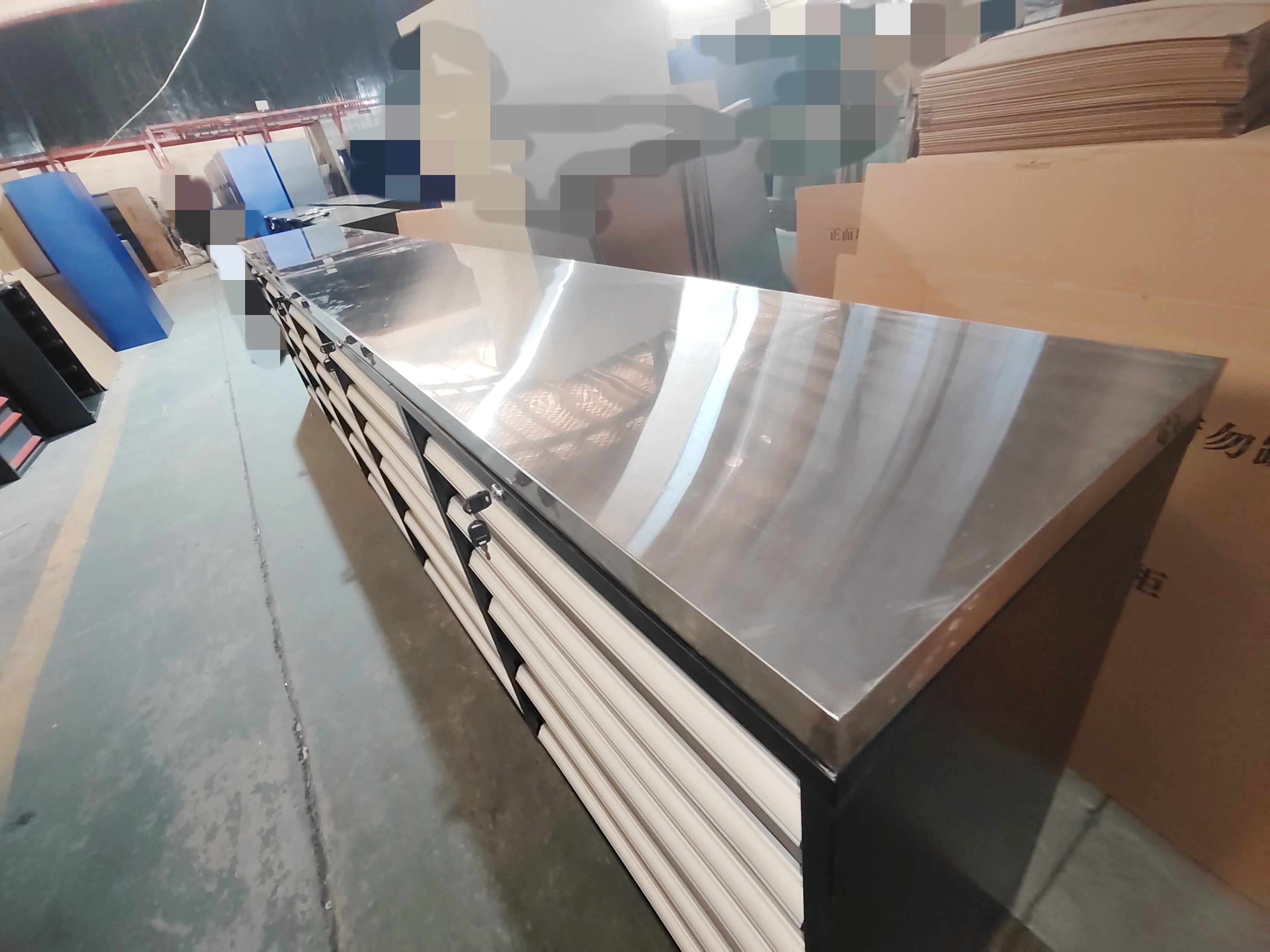 Industrial Steel Cabinet 30 Drawers Stainless Steel Top Modular Stackable Storage Garage Shelves Tool Trolley Low MOQ Customized