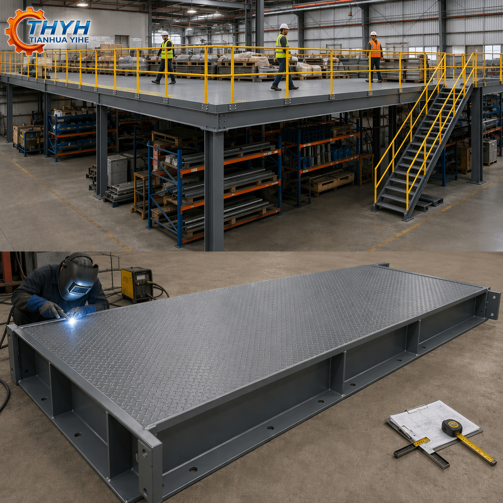 Heavy-Duty Welded Mezzanine Floor Structure Shot Blasted Primer Painted Q345 Q355 Heavy Plate Full QC Certified Stainless Steel