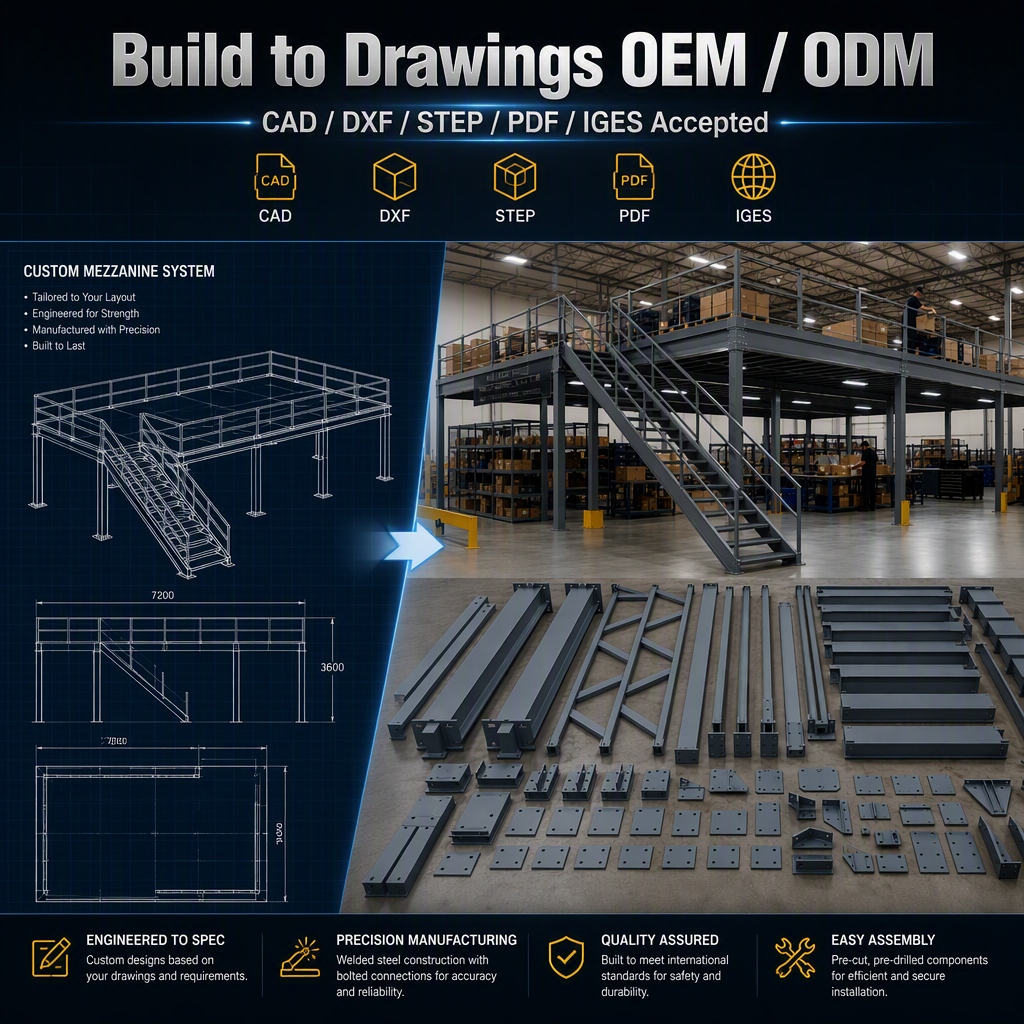 Modular Welded Steel Mezzanine Structure, Shot Blasted Primer Painted, Q235 Q345 Bolt Connection, Prefab Assembly