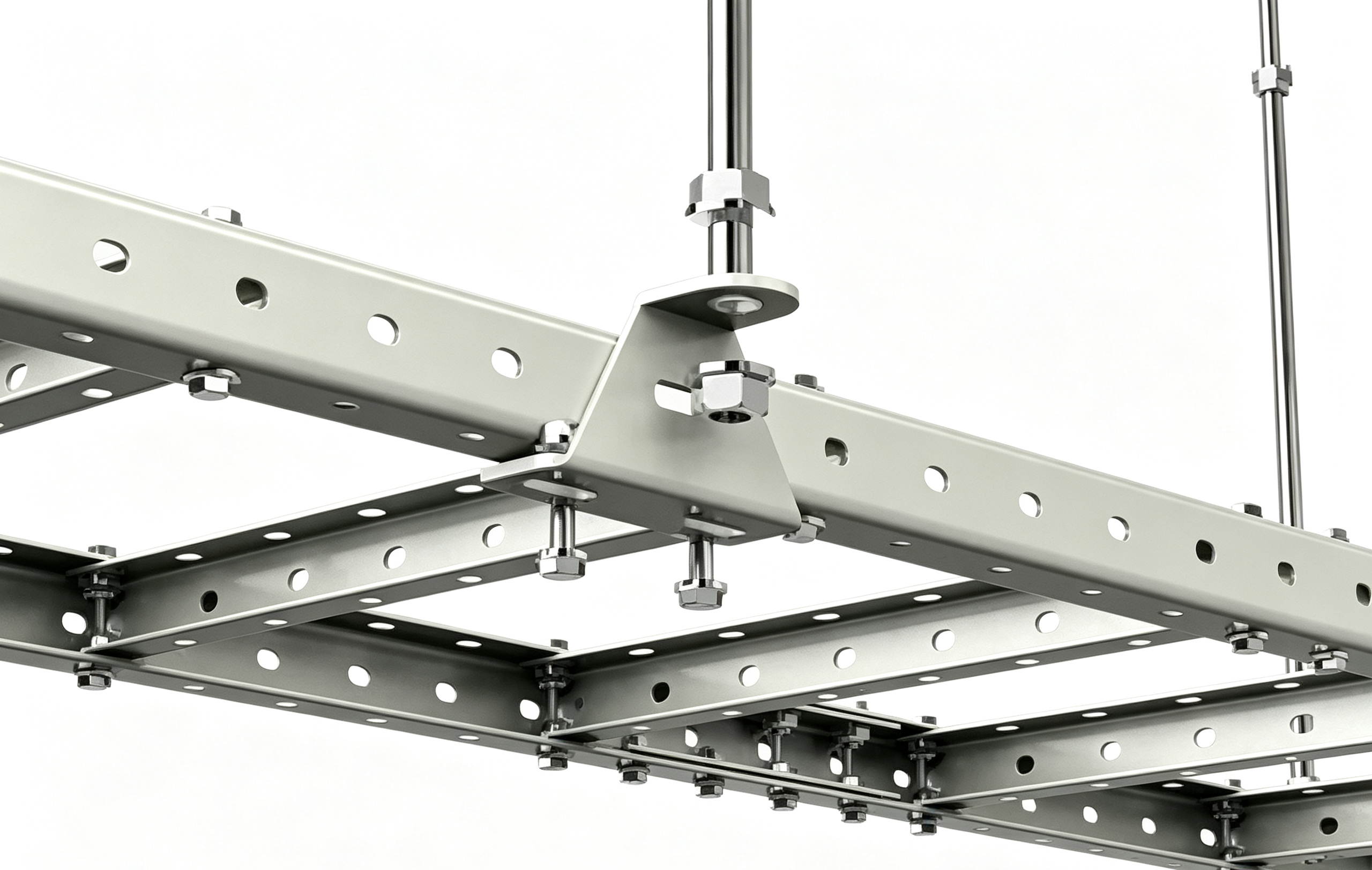 Overhead U Channel Ladder Tray Cable Rack Hot-Dip Galvanized For Industrial Construction And Data Centers &amp; Server Rooms