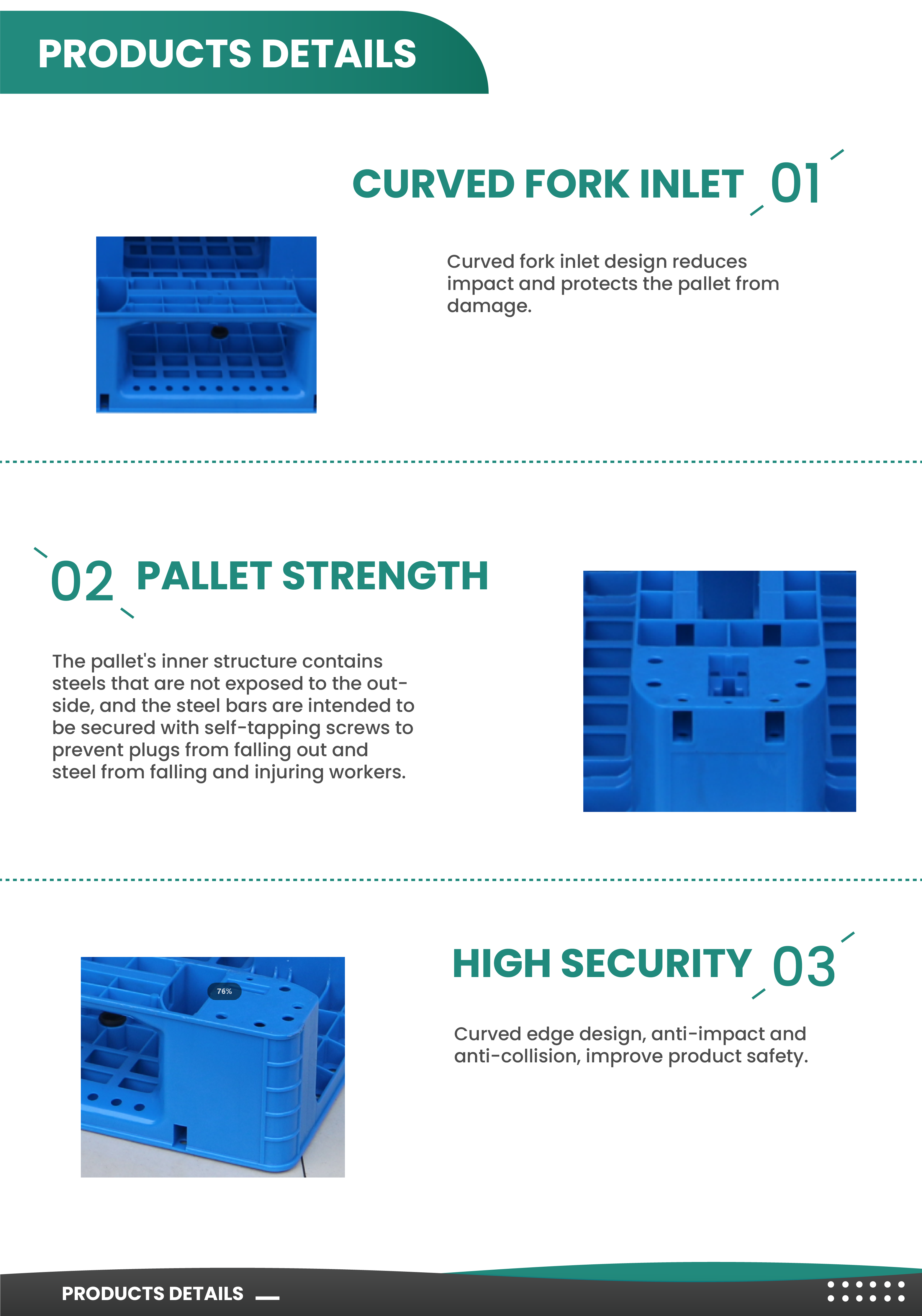 Plastic pallet structural detail 3