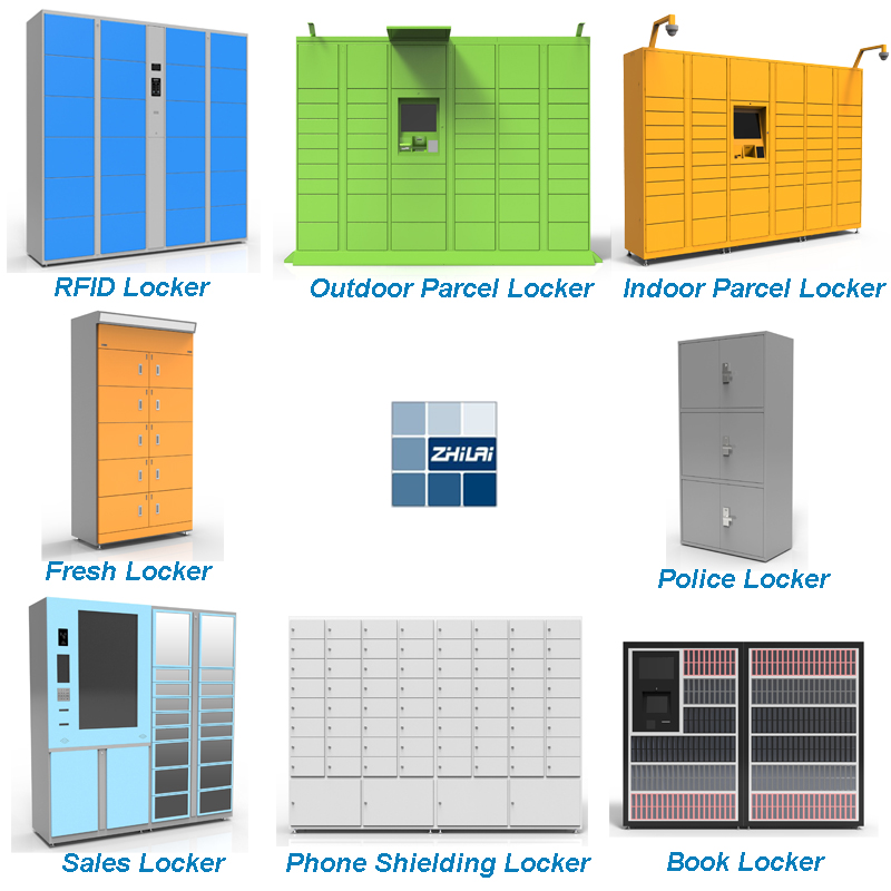 Smart Metal Cabinet Luggage Storage Barcode Electronic Locker for School Student Gym Laundry Beach