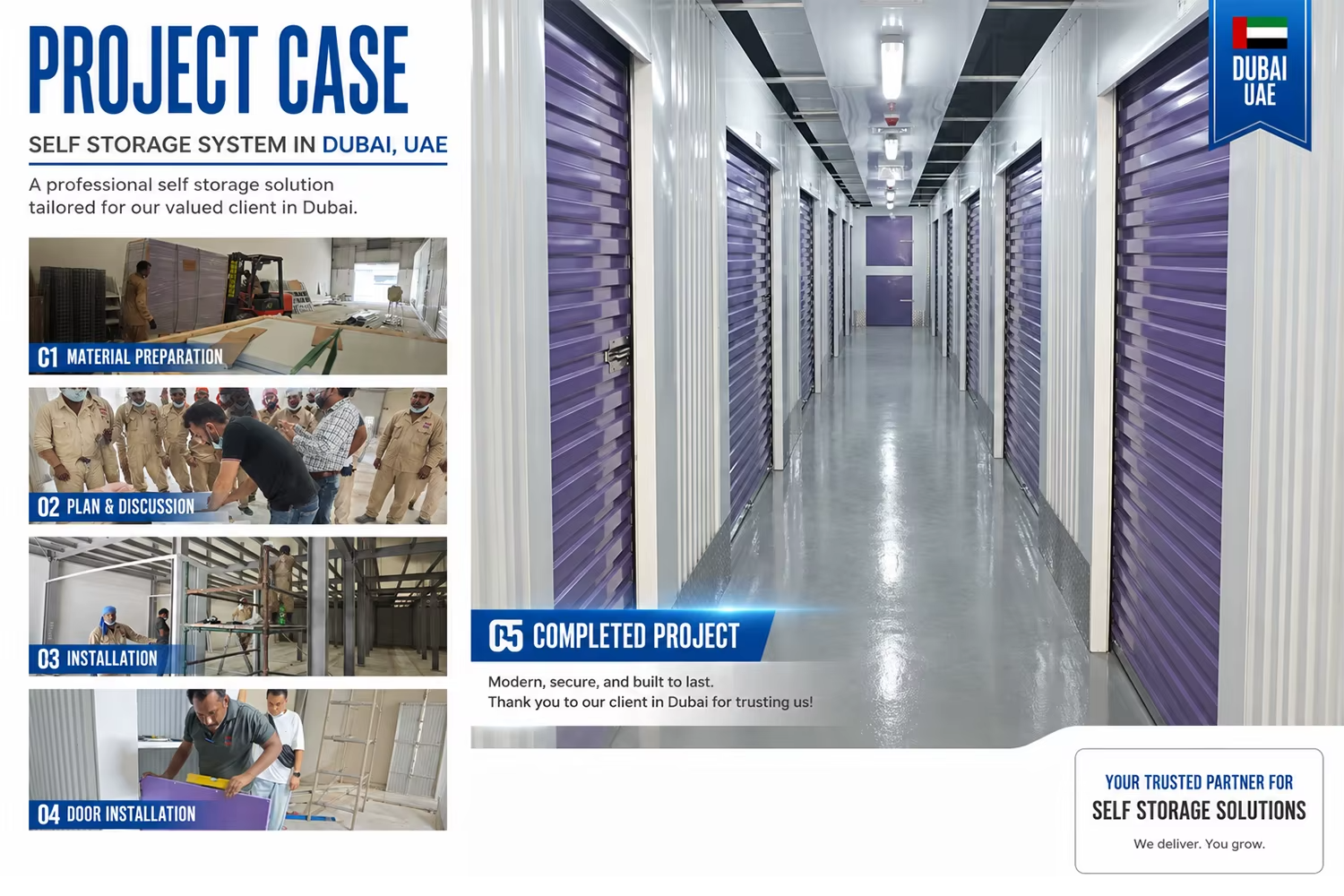 Indoor Self Storage Unit System Fast Install Modular Roll up Door Steel Partition Custom Size OEM ODM