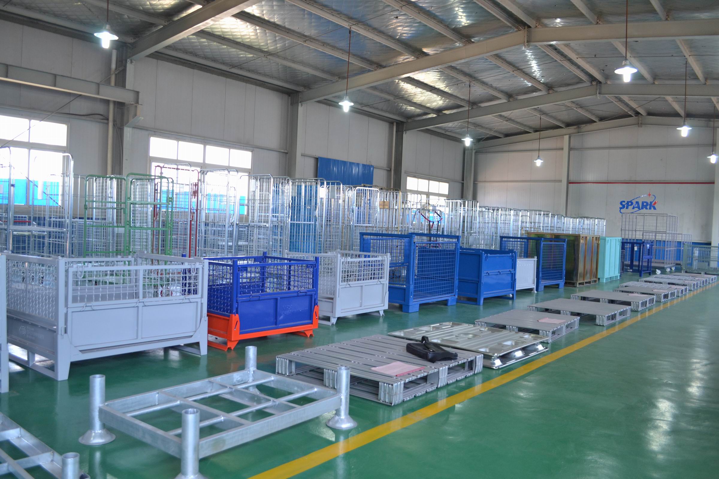 3-Side Foldable Mobile Steel Storage Cage Logistics Turnover Vehicle Cargo Pallet Rack Supermarket Shelf Warehouse Storage
