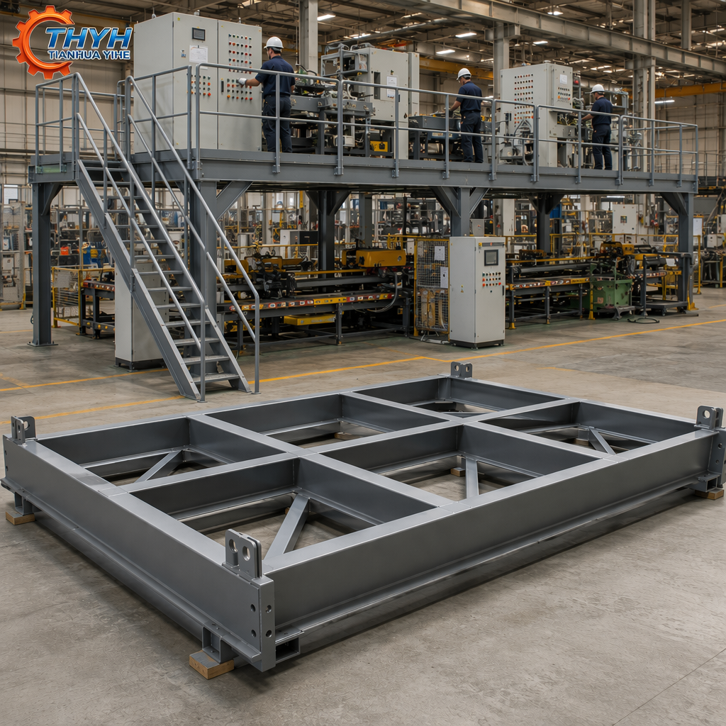 Industrial Steel Mezzanine Deck Frame, Shot Blasted Primer Painted, Q235 Q345 Q355 Carbon Steel, ISO 9001 Factory Supply