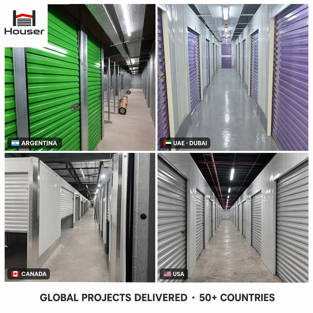 Indoor Self Storage Unit System Fast Install Modular Roll up Door Steel Partition Custom Size OEM ODM