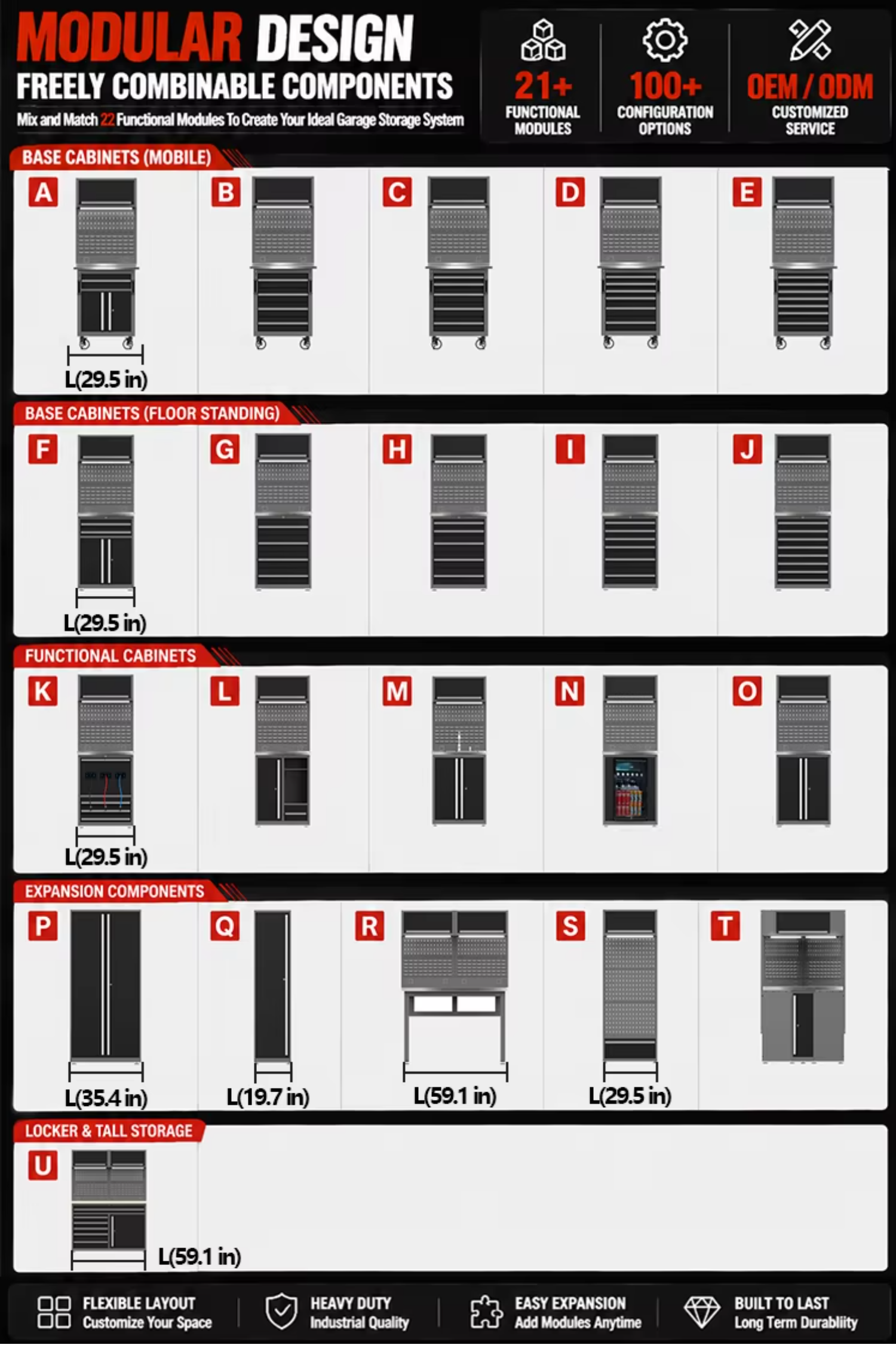 Modular Design Garage Storage Workbench System