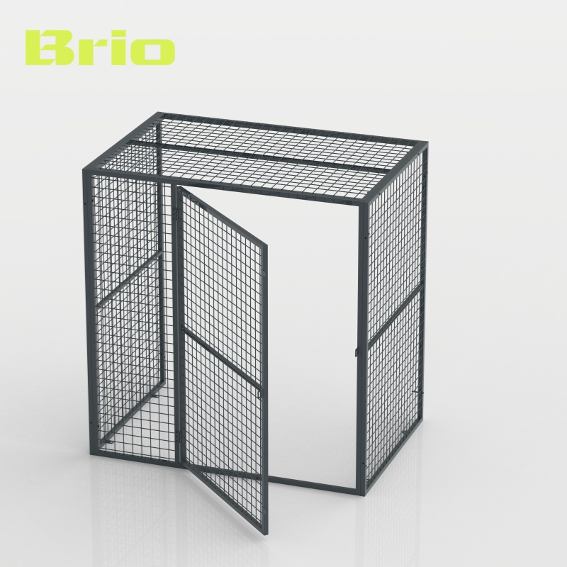 BRIO Secure Traditional Floor-Mounted Steel Apartment Storage Mesh Locker with Powder Coated RAL7016 Finish Customizable Size
