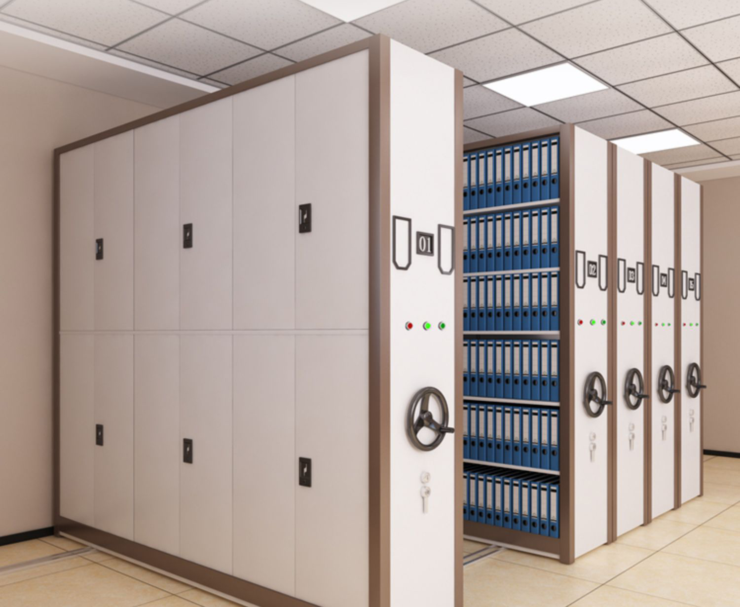 Guangzhou Wholesale Price Metal Manual Mobile Cabinet Smart Electric Voice Control Five-tier Mobile Shelving
