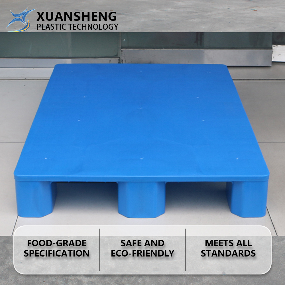NEXARA 1200*800 Nine Feet Solid Top Rack Durable HDPE Nestable Steel Pallet for Warehouse Storage and Transportation