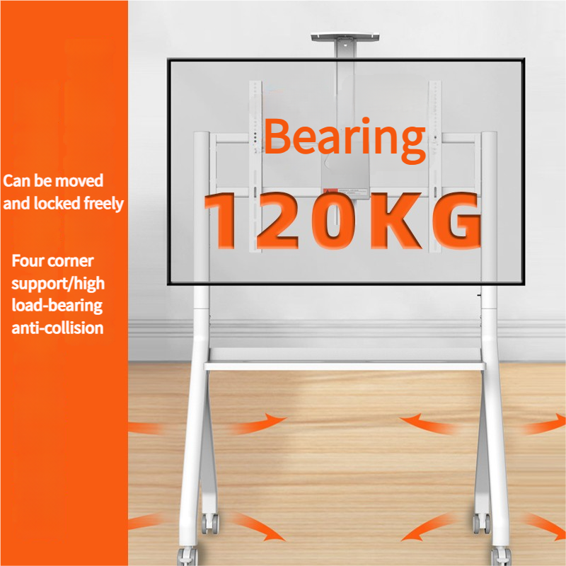 Electric Rolling Mobile Led Tv Stand Floor Motorized Standing Bracket Trolley Holder Rack Tv Mounts Carts with Wheels