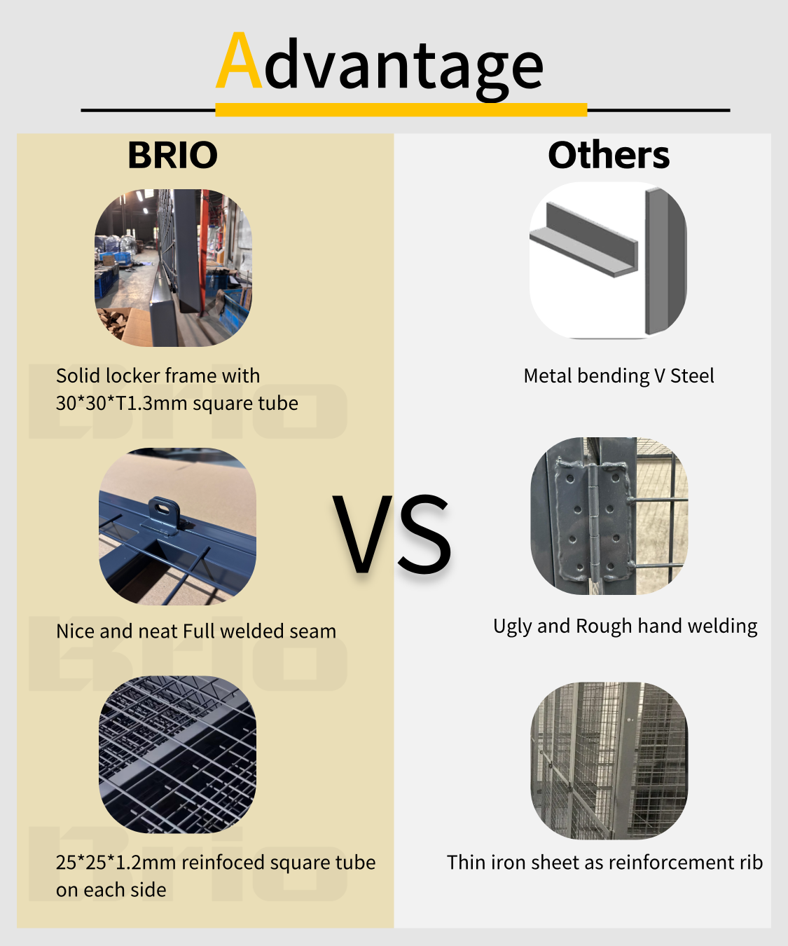 BRIO Secure Traditional Floor-Mounted Steel Apartment Storage Mesh Locker with Powder Coated RAL7016 Finish Customizable Size