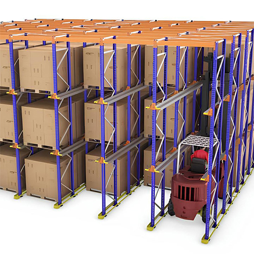 High density warehouse storage rack lanes
