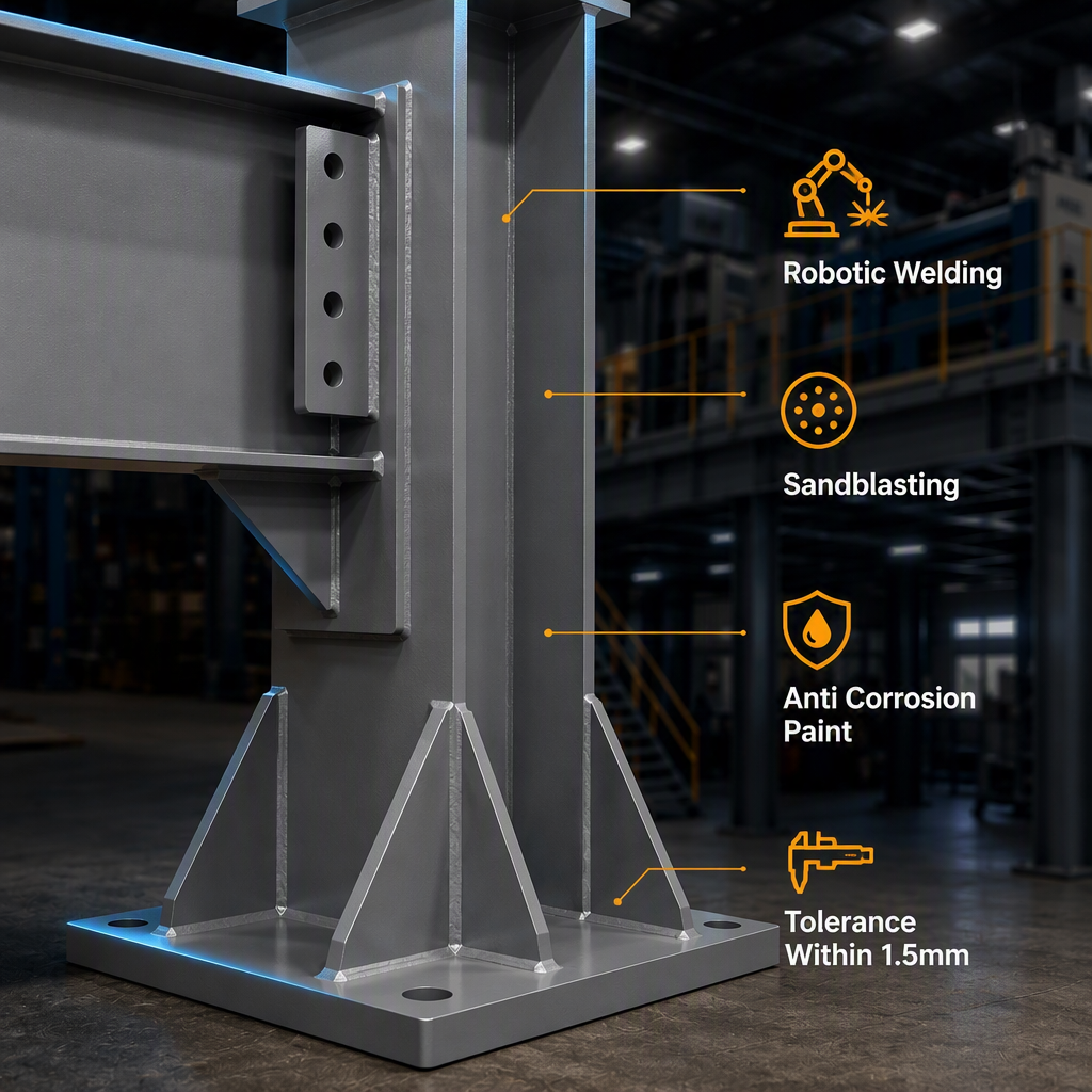 Industrial Steel Mezzanine Deck Frame, Shot Blasted Primer Painted, Q235 Q345 Q355 Carbon Steel, ISO 9001 Factory Supply
