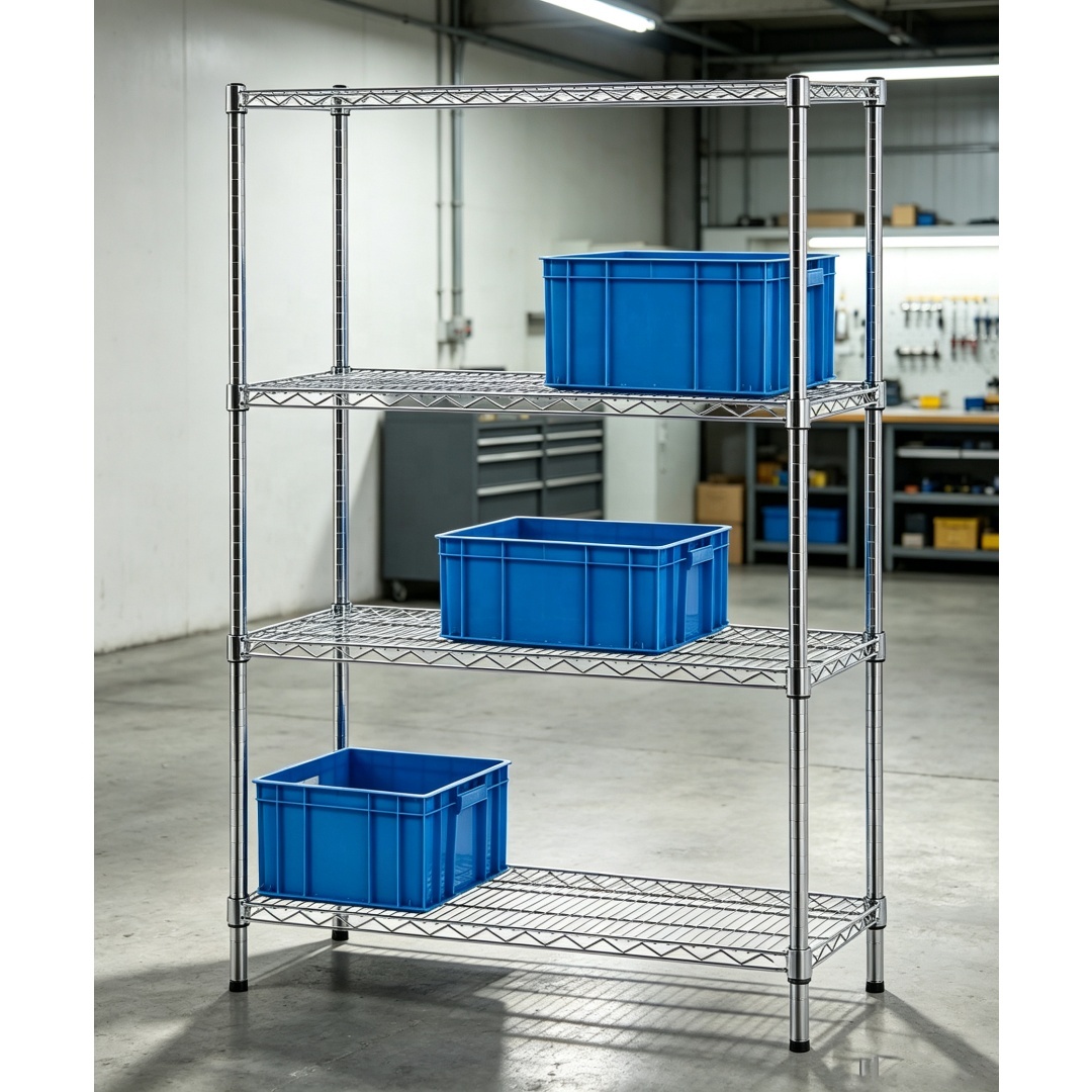 Adjustable NSF Approval Chrome Metal Metro Wire Shelving Units