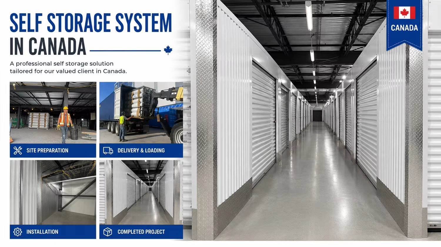 Indoor Self Storage Unit System Fast Install Modular Roll up Door Steel Partition Custom Size OEM ODM