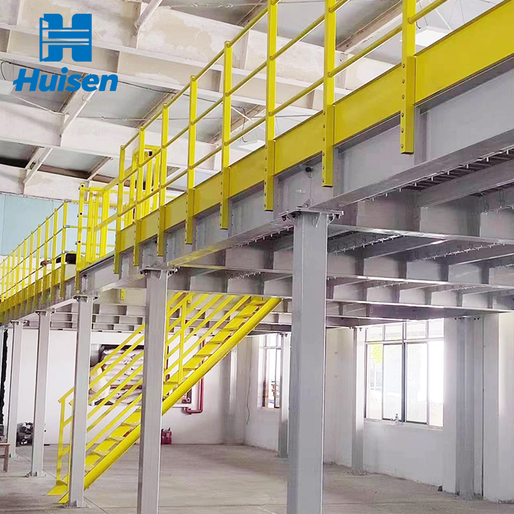 Heavy Duty Steel Mezzanine Floor System Multi-Functional High Density Industrial Warehouse Storage Mezzanine Platform