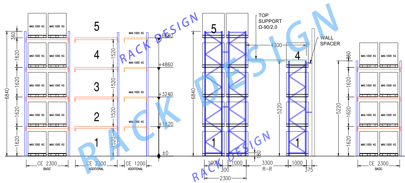 Warehouse heavy duty steel pallet storage selective racking