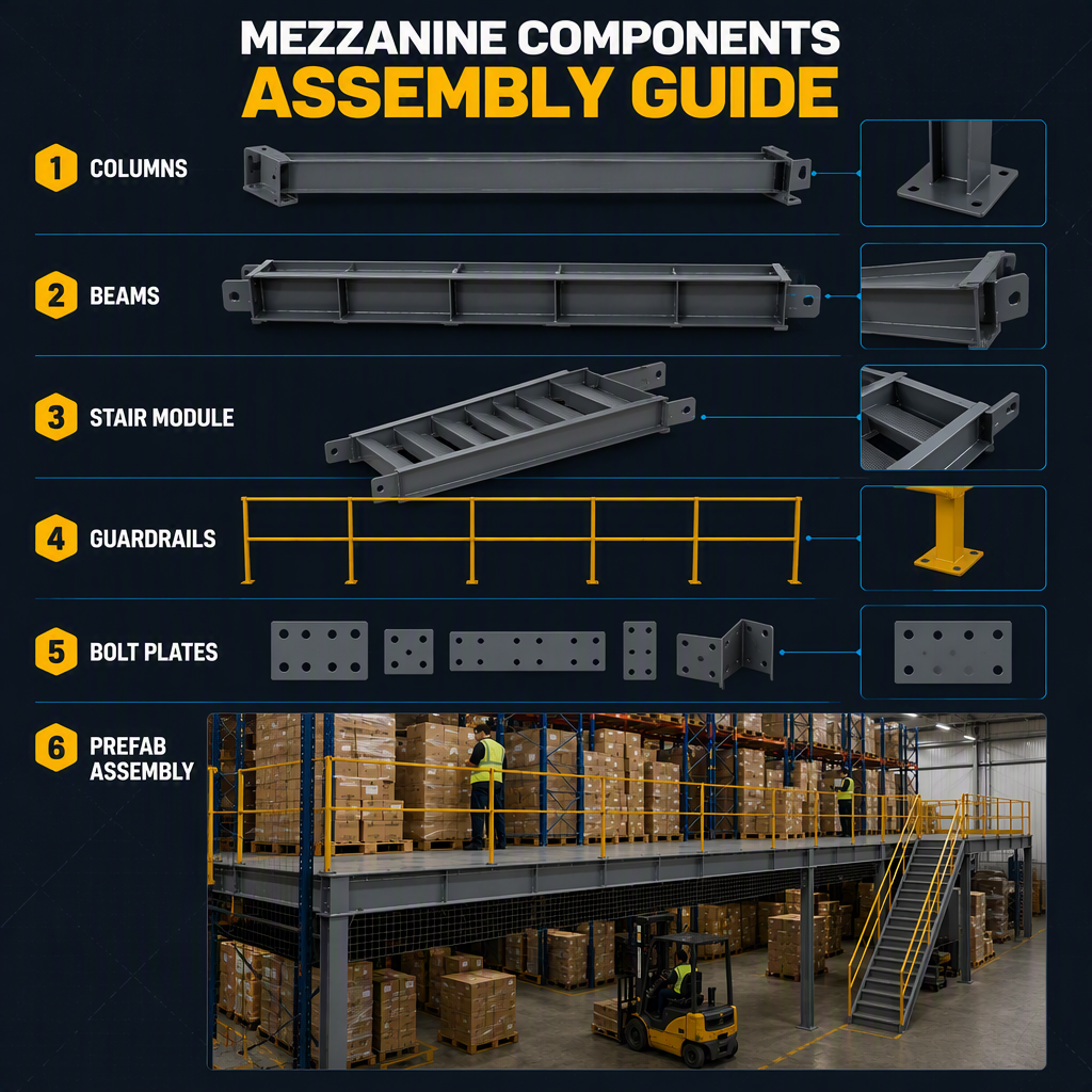 Modular Welded Steel Mezzanine Structure, Shot Blasted Primer Painted, Q235 Q345 Bolt Connection, Prefab Assembly