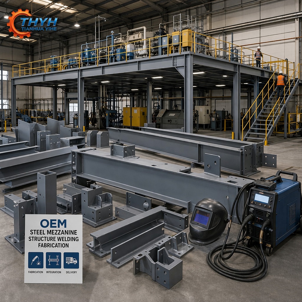 Modular Welded Steel Mezzanine Structure, Shot Blasted Primer Painted, Q235 Q345 Bolt Connection, Prefab Assembly