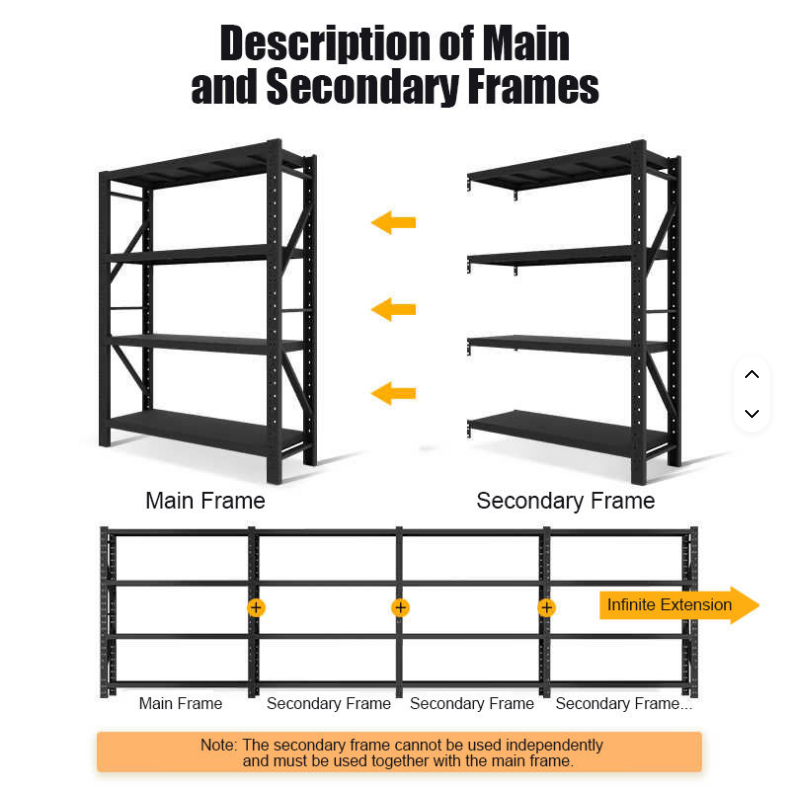 Mracking Industrial Light Duty Durable Steel 5 Adjustable Snap-In Storage Racks Longspan Shelving Powder Coating Garage