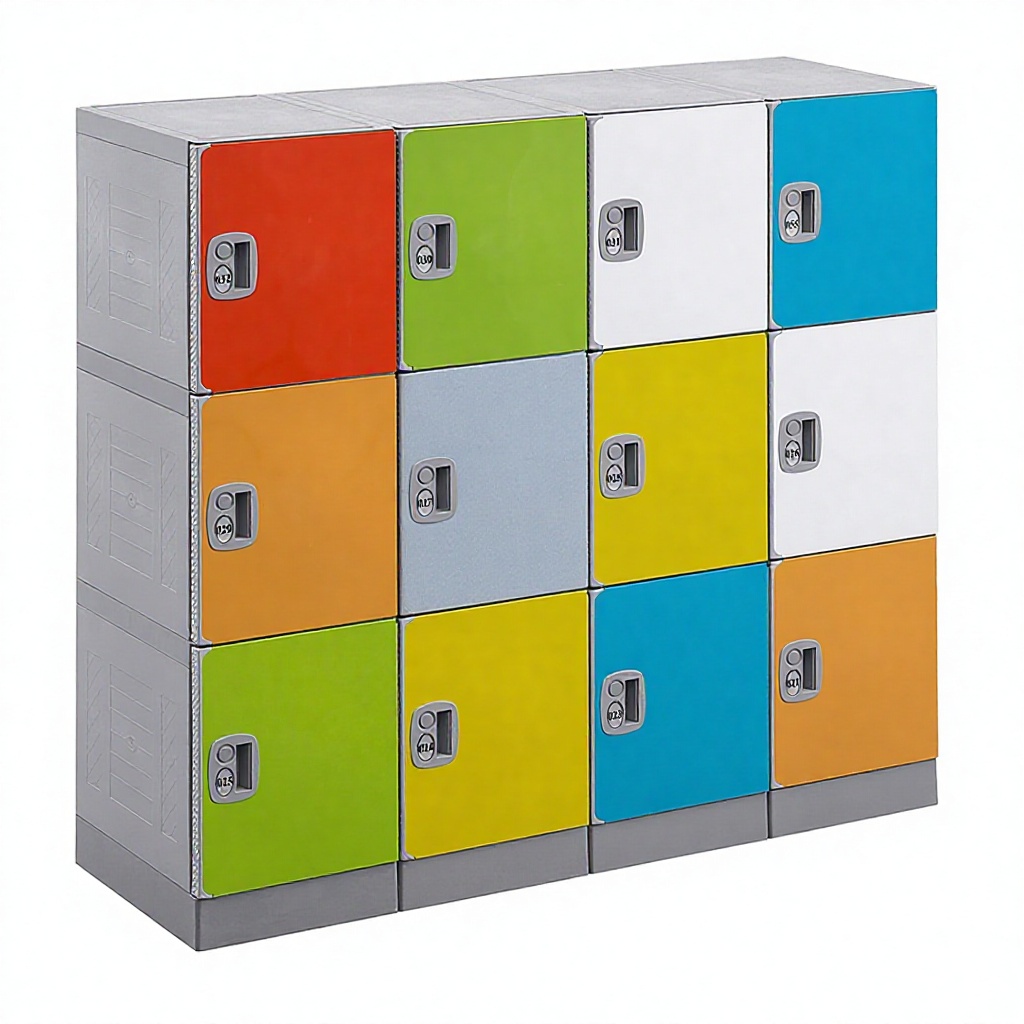 High Quality Durable Plastic 12-Door Metal Frame Modern School Storage Locker Cabinet Latticed Mesh Doors Classroom Home Office