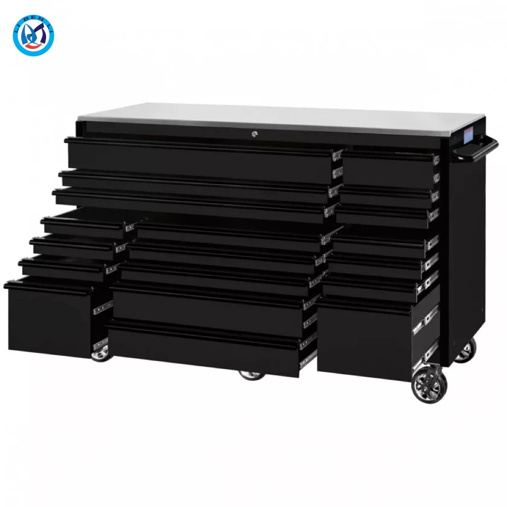 183*63*120cm Metal Tool Cabinet 19 Caster Black 2025 OEM High Quality