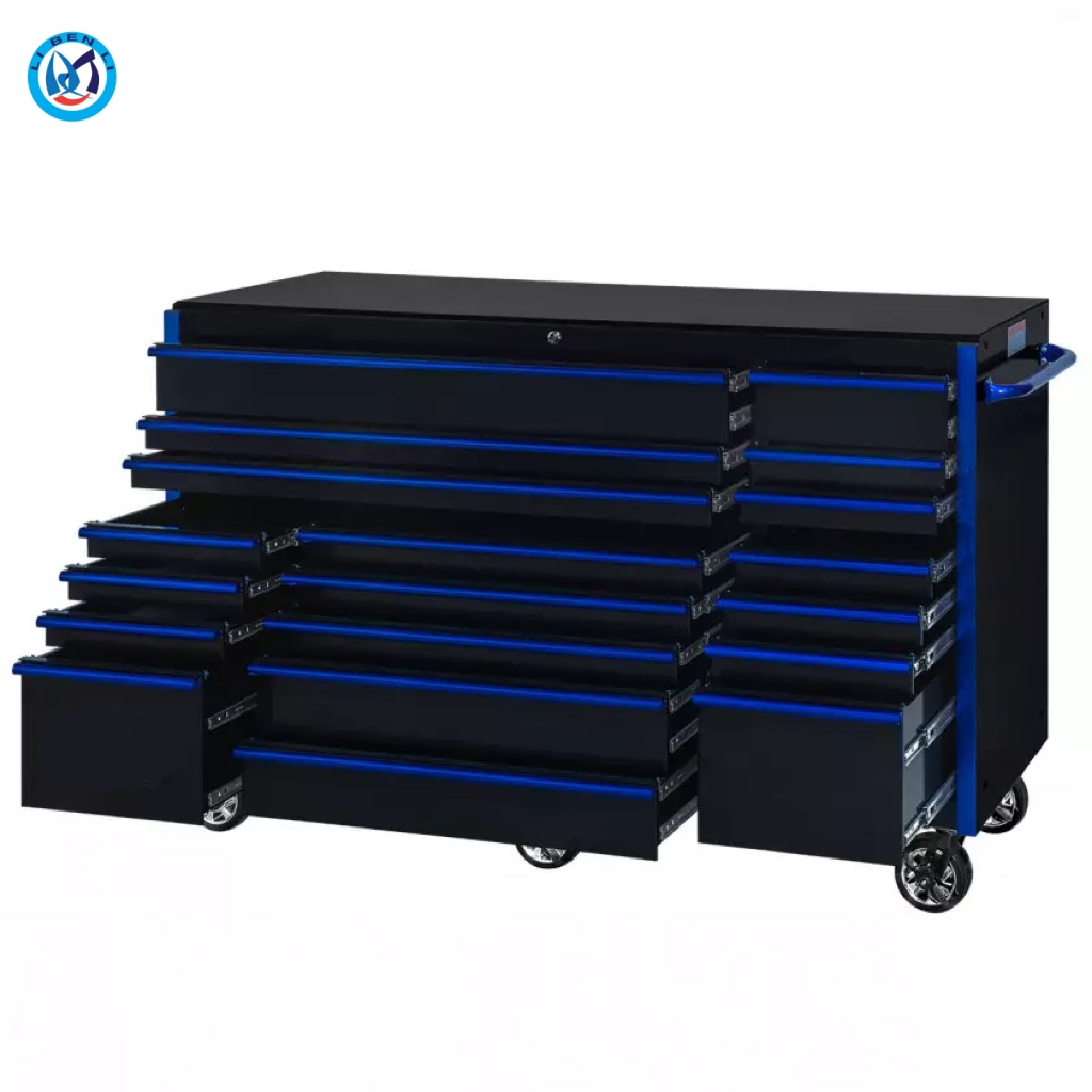 183*63*120cm Metal Tool Cabinet 19 Caster Black 2025 OEM High Quality