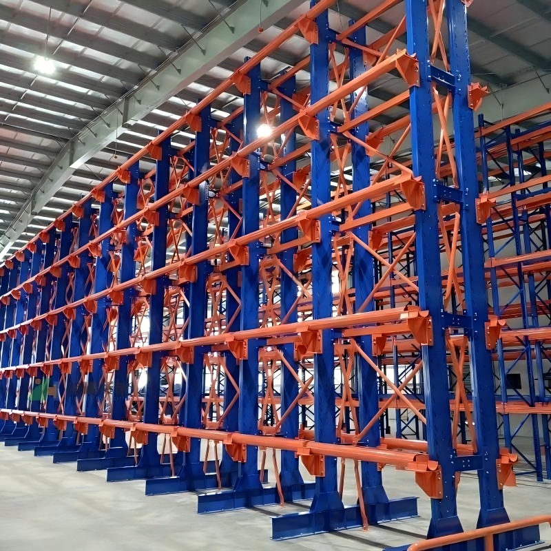 Adjustable Cantilevered Steel Cable Reel Storage Rack System Powder Coated Corrosion Protection Boltless Installation Electrical