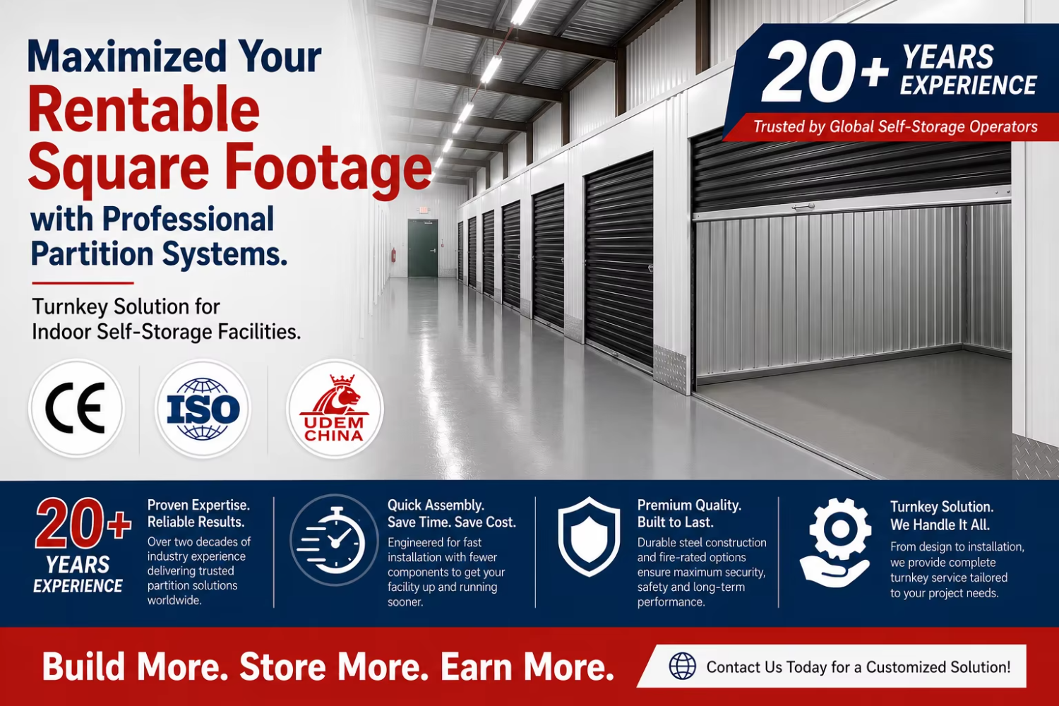 Indoor Self Storage Unit System Fast Install Modular Roll up Door Steel Partition Custom Size OEM ODM