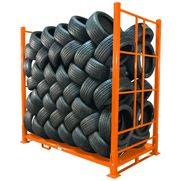 Multifunctional Heavy Duty Steel Multi-level Warehouse Rack Tire Stack Wheel Display Auto Repair Shop Stackable Shelf
