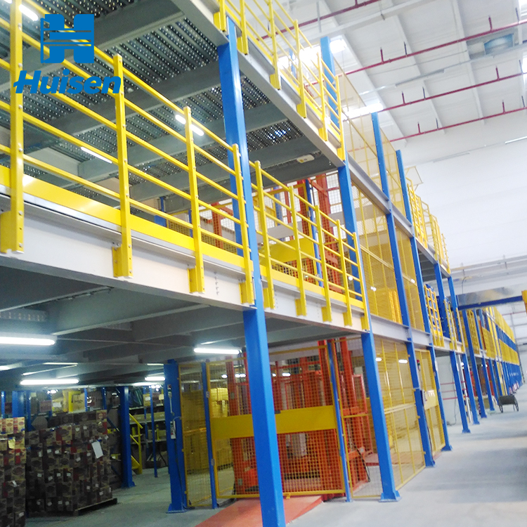 Heavy Duty Steel Mezzanine Floor System Multi-Functional High Density Industrial Warehouse Storage Mezzanine Platform