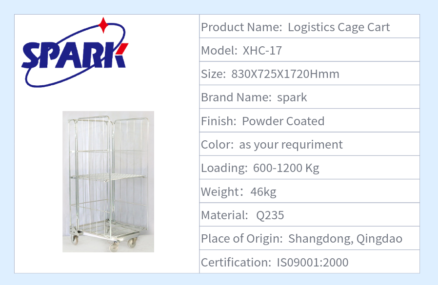 3-Side Foldable Mobile Steel Storage Cage Logistics Turnover Vehicle Cargo Pallet Rack Supermarket Shelf Warehouse Storage