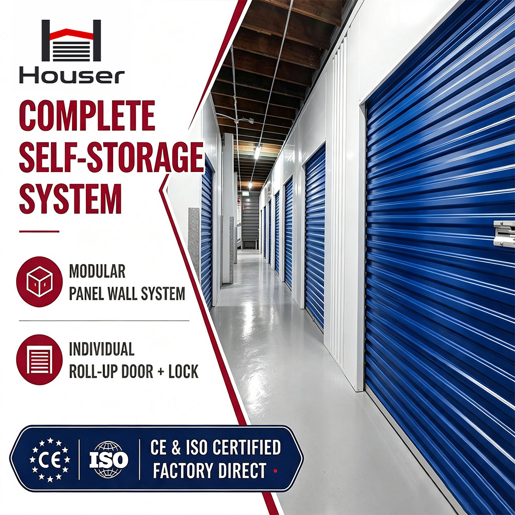 Indoor Self Storage Unit System Fast Install Modular Roll up Door Steel Partition Custom Size OEM ODM