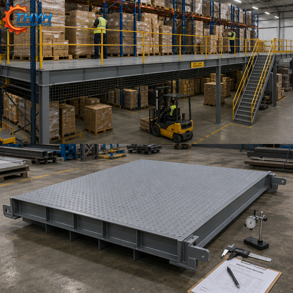 Modular Welded Steel Mezzanine Structure, Shot Blasted Primer Painted, Q235 Q345 Bolt Connection, Prefab Assembly