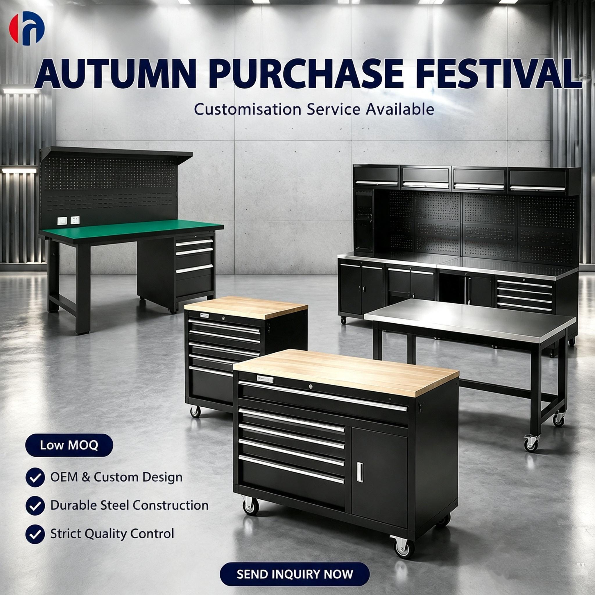 Industrial Steel Cabinet 30 Drawers Stainless Steel Top Modular Stackable Storage Garage Shelves Tool Trolley Low MOQ Customized