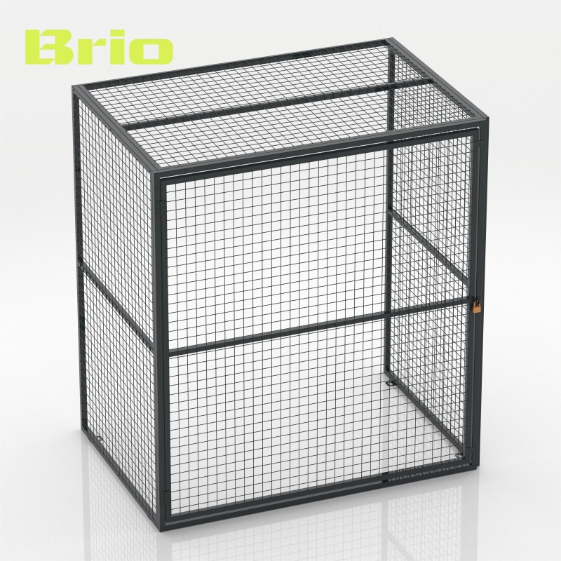BRIO Secure Traditional Floor-Mounted Steel Apartment Storage Mesh Locker with Powder Coated RAL7016 Finish Customizable Size
