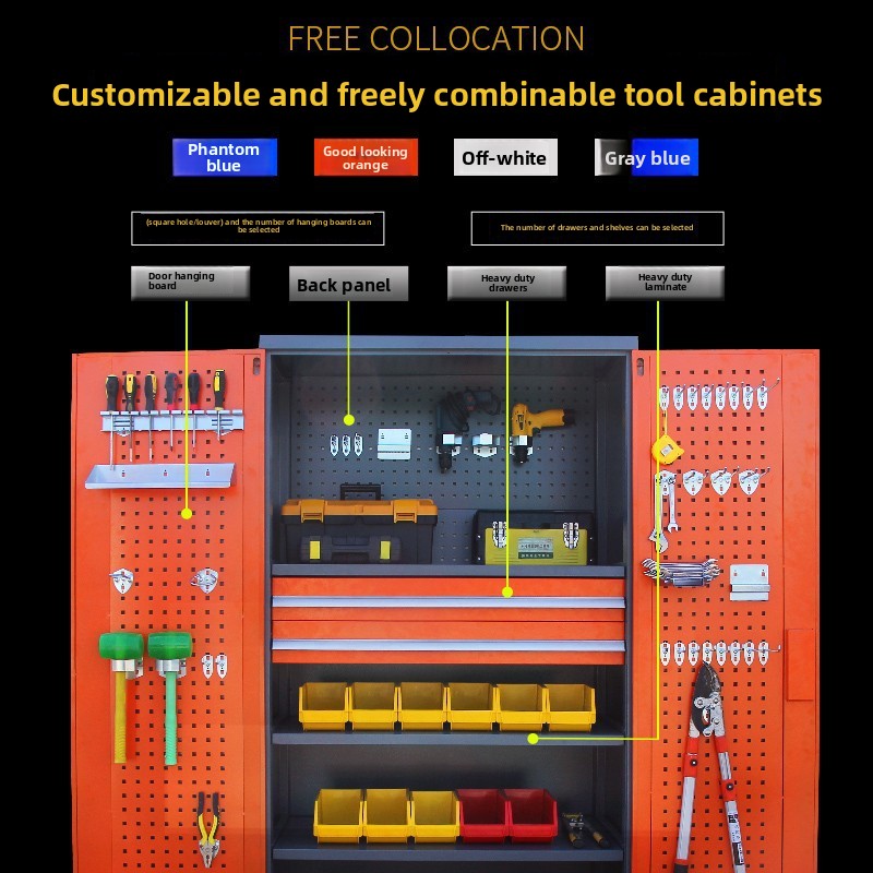 Heavy-duty Thickened Multi-functional Mesh-front Steel Tool Storage Cabinet for Auto Repair Shops Factory Workshop Locker Model