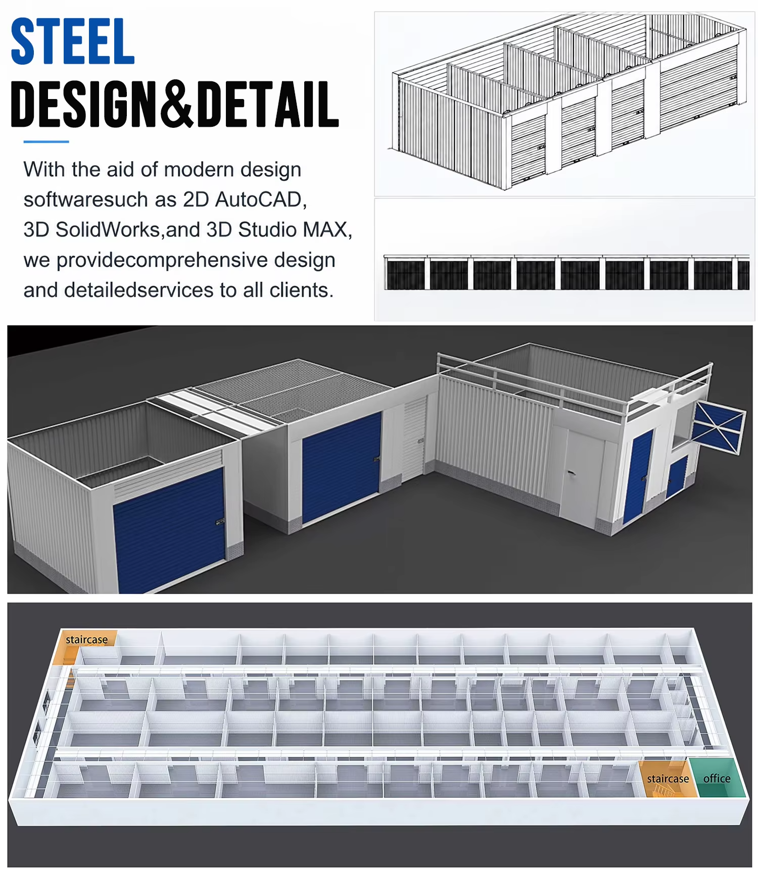 Indoor Self Storage Unit System Fast Install Modular Roll up Door Steel Partition Custom Size OEM ODM