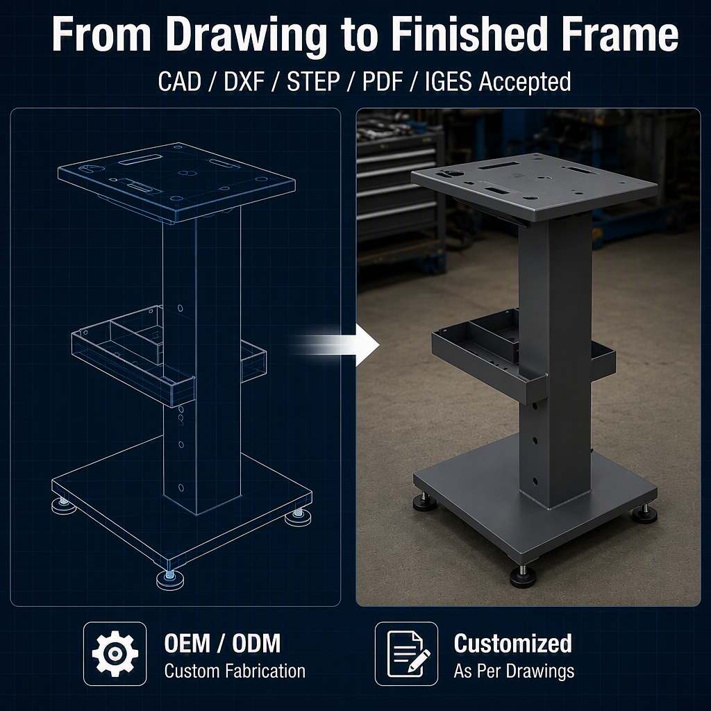Custom OEM Stainless Steel Tool Stand Frame | Heavy Duty Welded Fabrication with Anti-Corrosion for Workshop Tool Storage